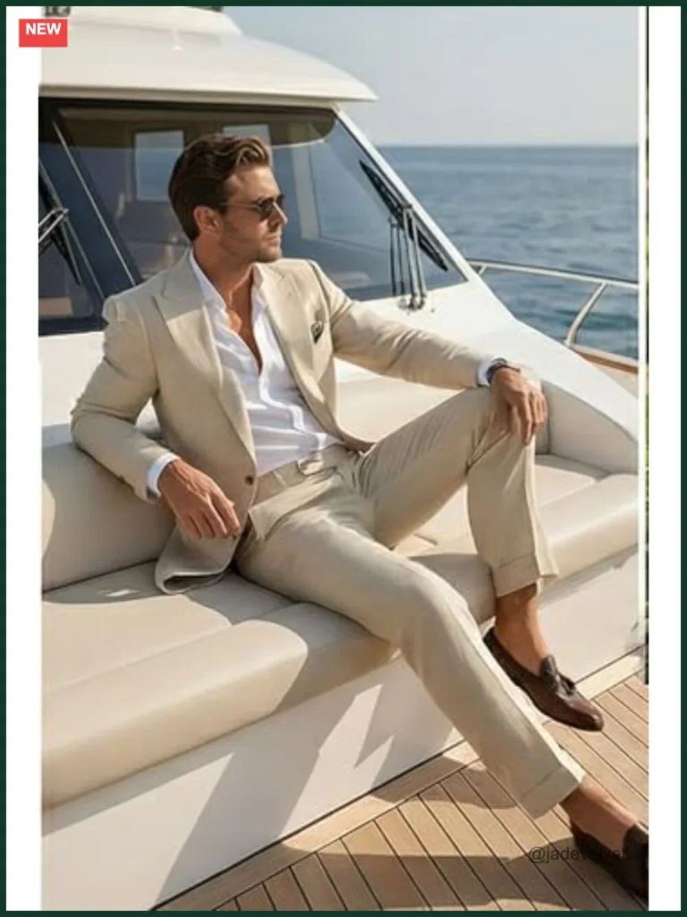 Men's 2 Piece Linen Suit Lightweight Summer Beach Wedding